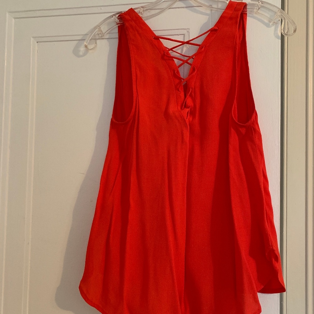 Red Tank Top Blouse Small
